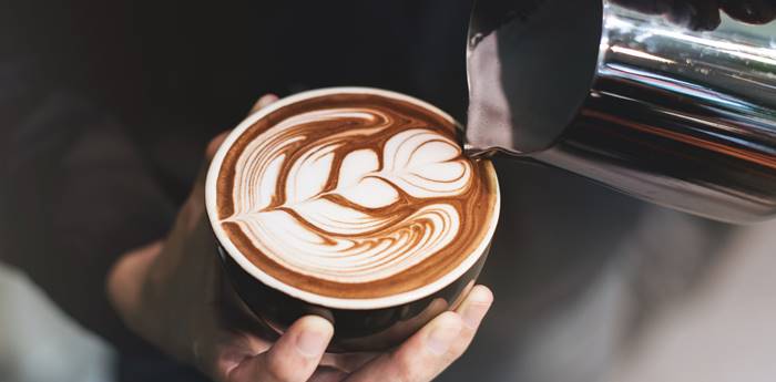 Barista Make Coffee Cup Latte Art